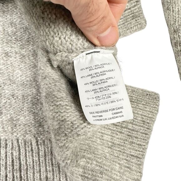 J.Crew Mock Neck  Wool Sweater Alpaca Blend Gray Small Women Turtle Neck - Picture 5 of 5